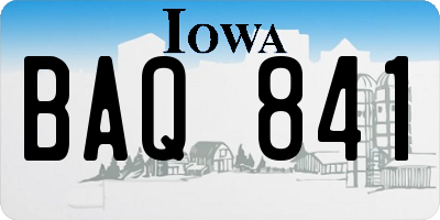 IA license plate BAQ841