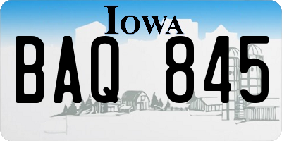 IA license plate BAQ845