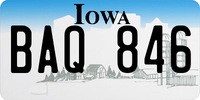 IA license plate BAQ846