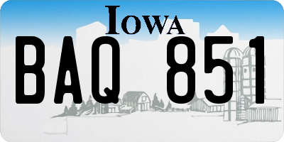 IA license plate BAQ851