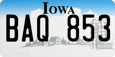 IA license plate BAQ853