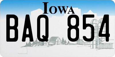 IA license plate BAQ854