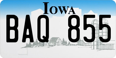 IA license plate BAQ855