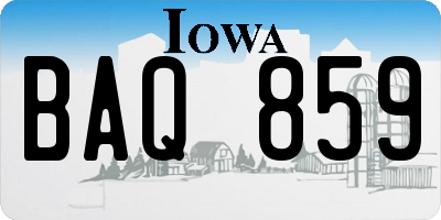 IA license plate BAQ859