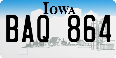 IA license plate BAQ864