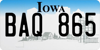 IA license plate BAQ865