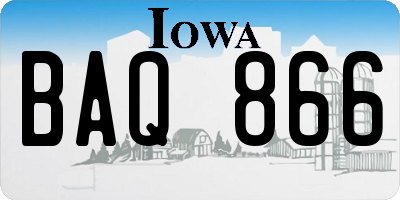 IA license plate BAQ866