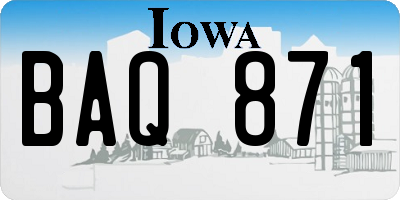 IA license plate BAQ871