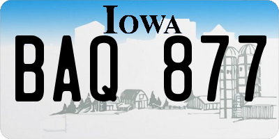 IA license plate BAQ877