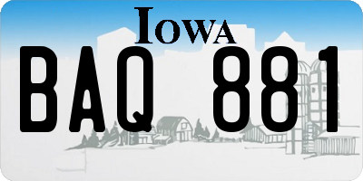 IA license plate BAQ881