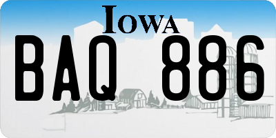 IA license plate BAQ886