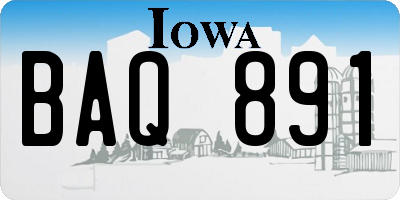 IA license plate BAQ891