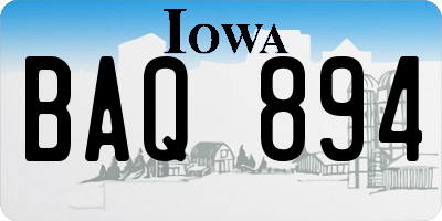 IA license plate BAQ894