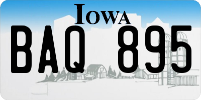 IA license plate BAQ895