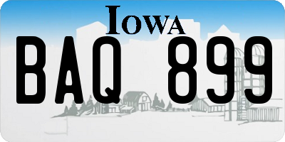 IA license plate BAQ899