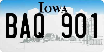 IA license plate BAQ901