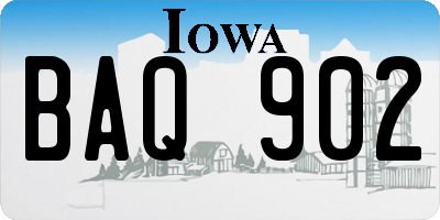 IA license plate BAQ902