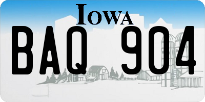 IA license plate BAQ904