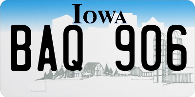 IA license plate BAQ906