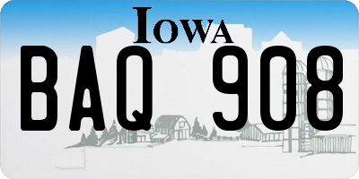 IA license plate BAQ908