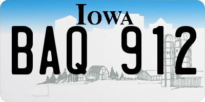 IA license plate BAQ912