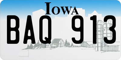 IA license plate BAQ913