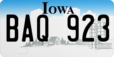IA license plate BAQ923
