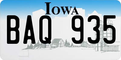 IA license plate BAQ935