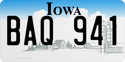 IA license plate BAQ941