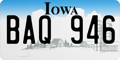 IA license plate BAQ946