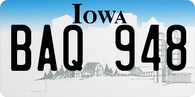 IA license plate BAQ948