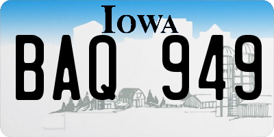 IA license plate BAQ949