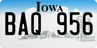 IA license plate BAQ956