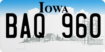 IA license plate BAQ960