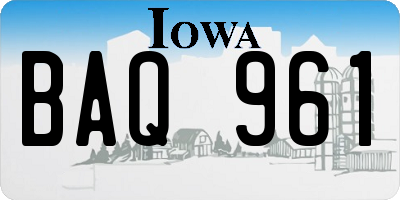 IA license plate BAQ961