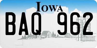 IA license plate BAQ962