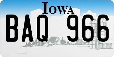 IA license plate BAQ966