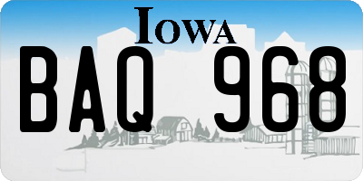 IA license plate BAQ968