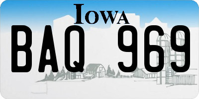 IA license plate BAQ969