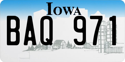 IA license plate BAQ971