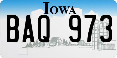 IA license plate BAQ973