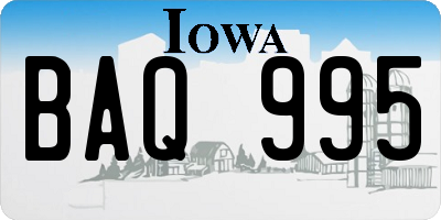 IA license plate BAQ995