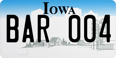 IA license plate BAR004