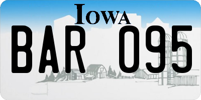 IA license plate BAR095