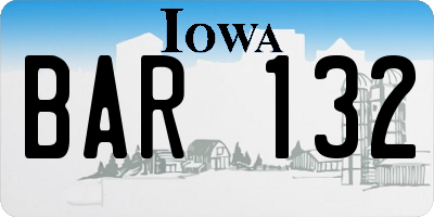 IA license plate BAR132