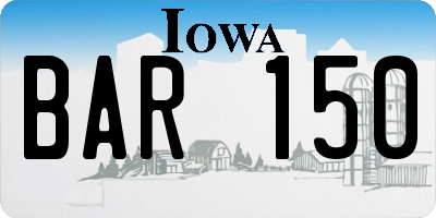 IA license plate BAR150