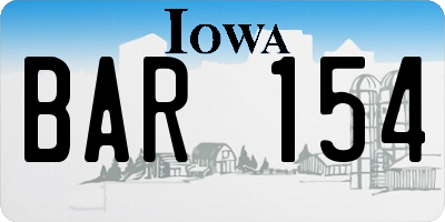 IA license plate BAR154