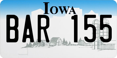 IA license plate BAR155
