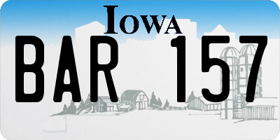 IA license plate BAR157