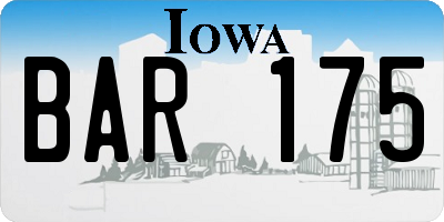 IA license plate BAR175